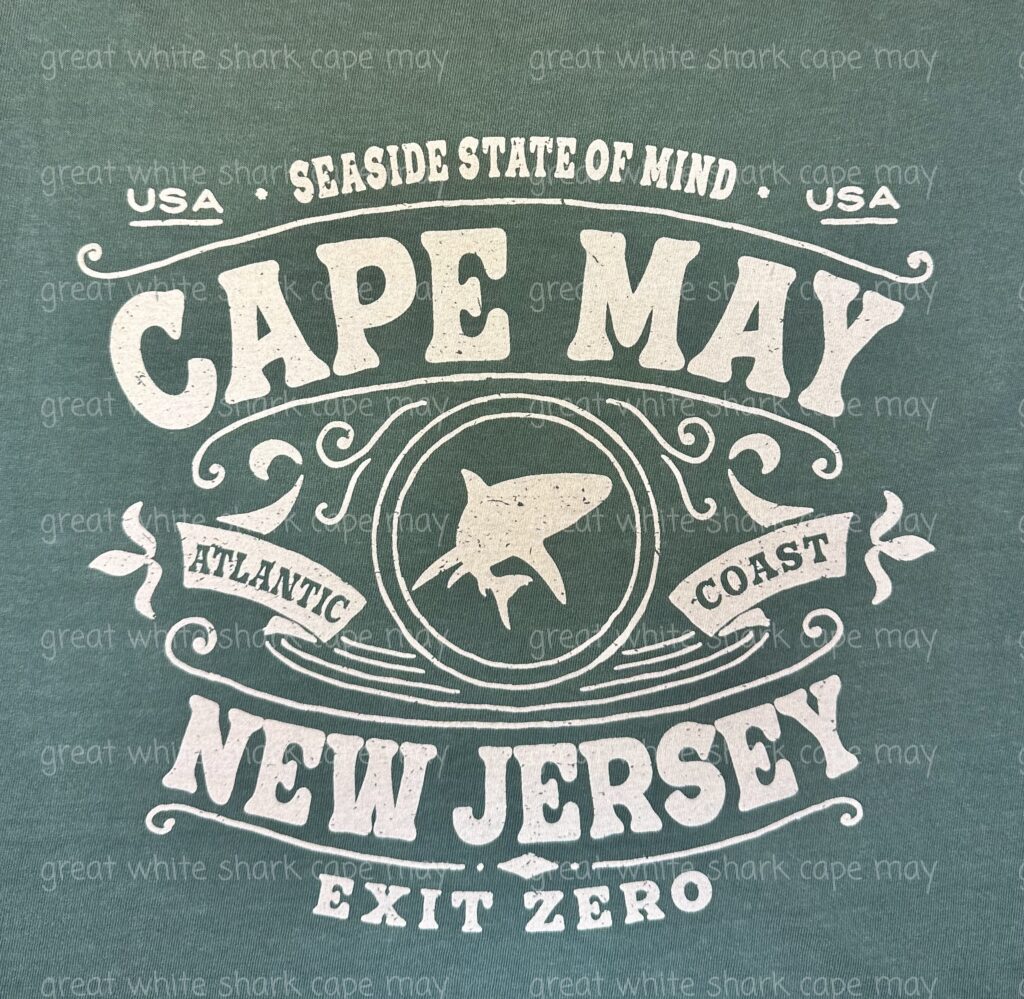 USA SEASIDE STATE OF MIND USA CAPE MAY ATLANTIC (Image: Silhouette of shark) COAST NEW JERSEY EXIT ZERO